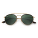 Solglasögon Round Double Bridge Gold/Green