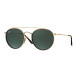 Solglasögon Round Double Bridge Gold/Green