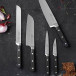 Knivset Pluton 5 delar stål/svart