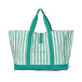 Strandväska Organic Herringbone grön/vit rand