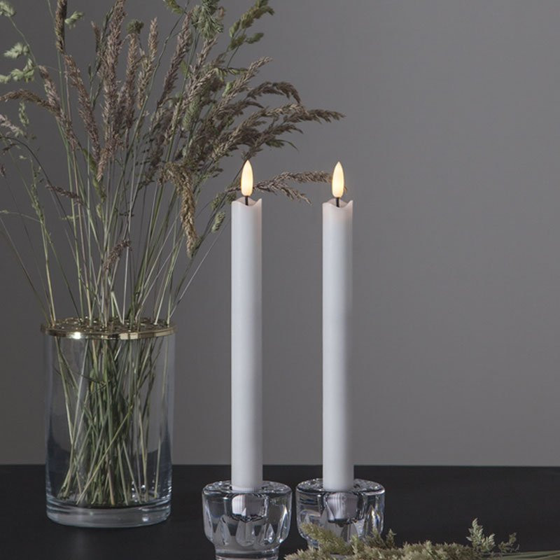 LED Antikljus 2-pack Flamme Rustic 25 cm