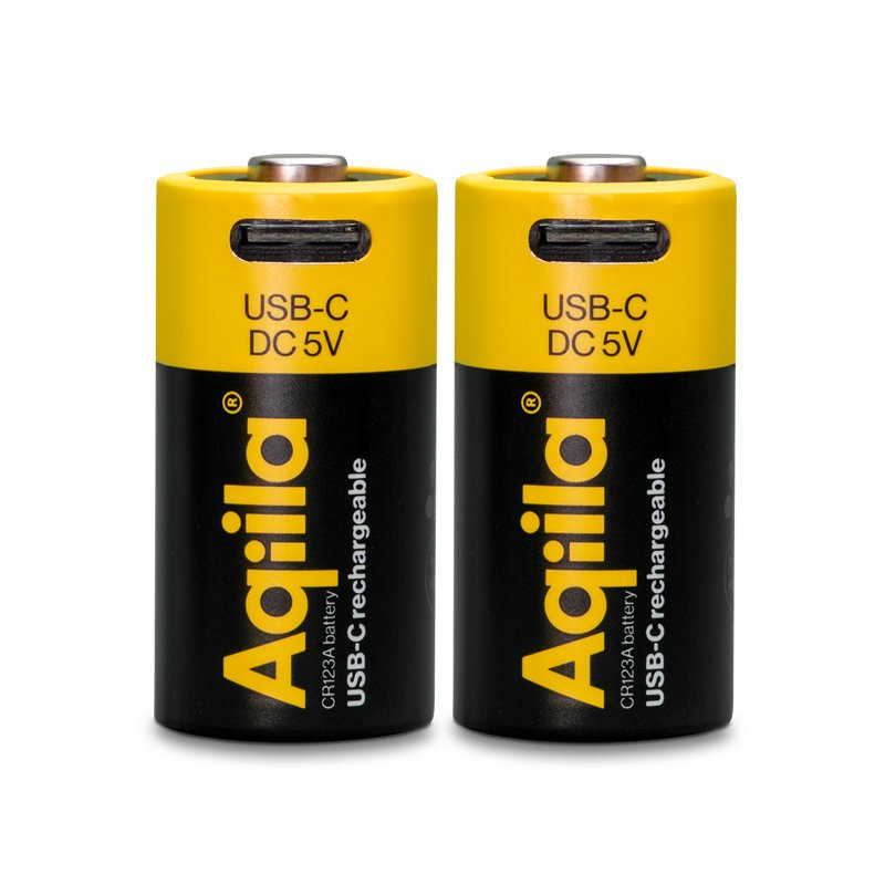 Uppladdningsbart USB-C Lithium batteri CR123A 2-p