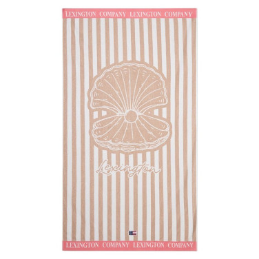 Strandhandduk i bomullsvelour 100x180 cm, beige