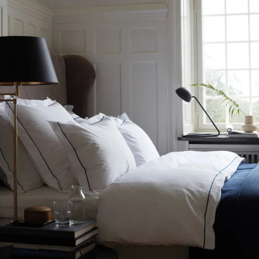 Hotel Percale påslakan 150x210 cm vit/blå